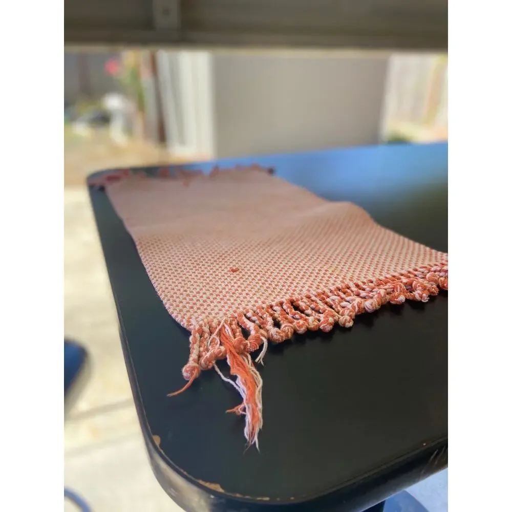 Vintage Orange & White Woven Placemats 2pc